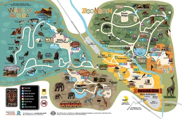 Mapa do Parque Zoológico de Dallas