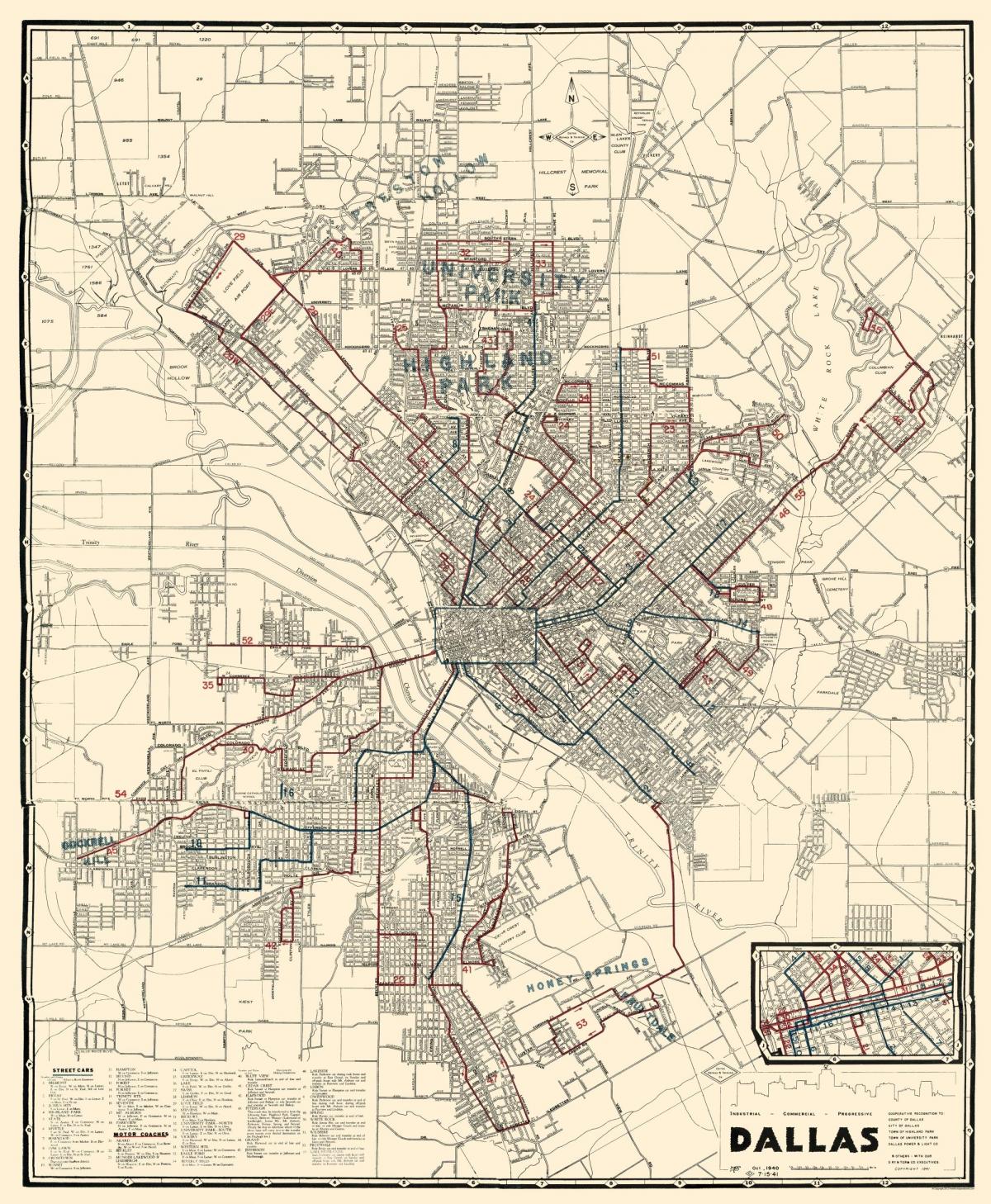 Mapa histórico de Dallas