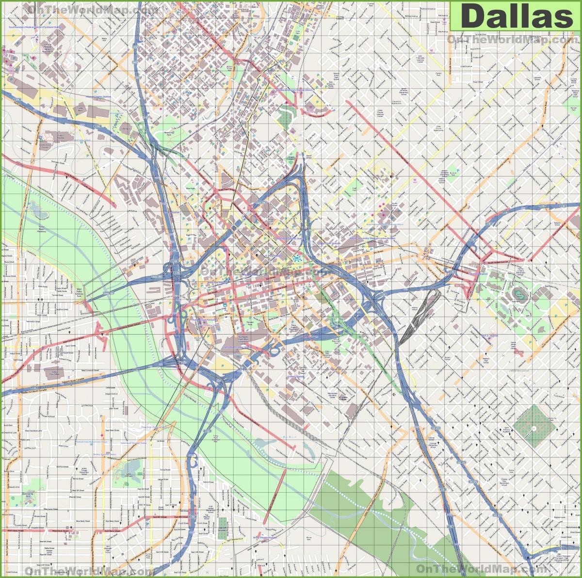 Mapa das ruas de Dallas
