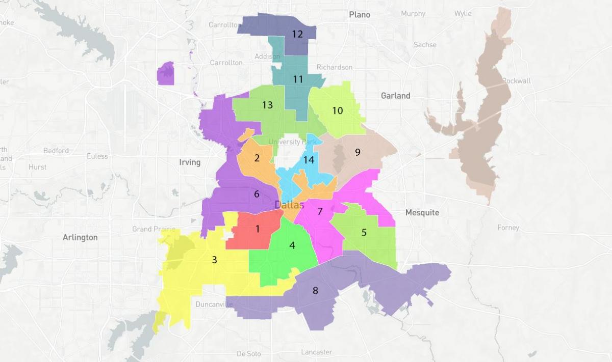 Mapa do distrito de Dallas